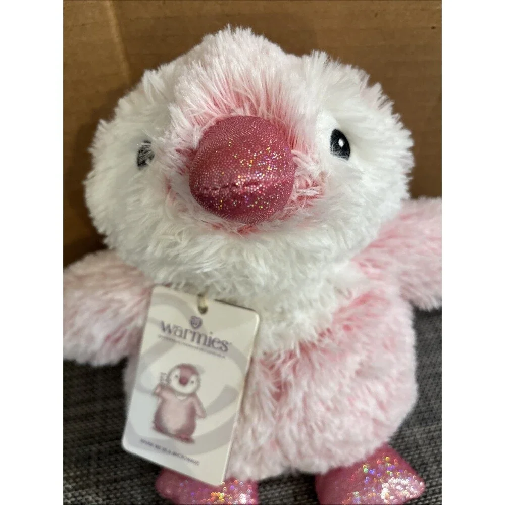 NWT Warmies Cozy Plush - Pink Penguin Large Therapy Microwavable Heatable Toy